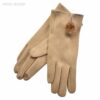 Ethical Fur Pom Pom Gloves - Camel - Image 2