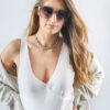 Sticks & Sparrow Sunglasses - Maggie Crystal Khaki