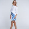 Bamboo Screen Printed Skirt - Bluebird White Moonflower