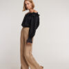 Long Sleeved Black Organic Cotton Top