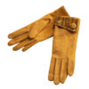 Mustard Cuff Snake Print Gloves