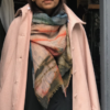 Peach Check Cape with Contrast Lining - Image 2