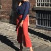 Rust Palazzo Linen Pants - Image 6
