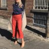 Rust Palazzo Linen Pants - Image 7
