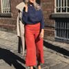 Rust Palazzo Linen Pants