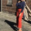 Rust Palazzo Linen Pants - Image 2